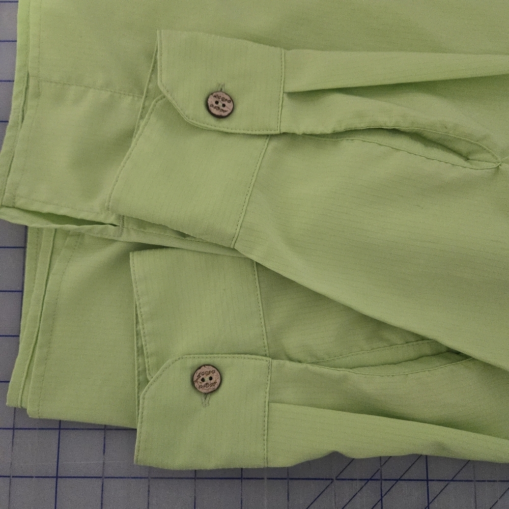 Mojo Preformace Fishing Light Green Button-Up Shirt, Lightweighr, SPF, Outdoor - Picture 3 of 9